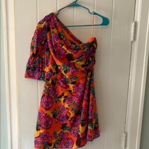 NWOT Beulah Asymmetrical Pink and Orange Cocktail Dress
